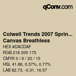 Farbcode: Colwell Trends 2007 Spring/Summer - Canvas Breathless | qconv.com