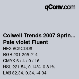 カラーコード: Colwell Trends 2007 Spring/Summer - Pale violet Fluent | qconv.com