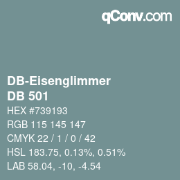 Code couleur: DB-Eisenglimmer - DB 501 | qconv.com