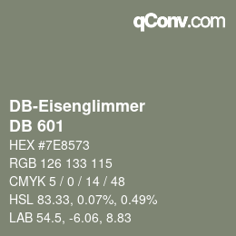 Código de color: DB-Eisenglimmer - DB 601 | qconv.com