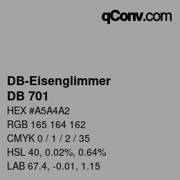 Farbcode: DB-Eisenglimmer - DB 701 | qconv.com