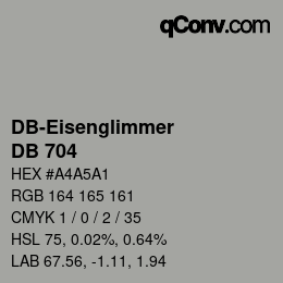 カラーコード: DB-Eisenglimmer - DB 704 | qconv.com