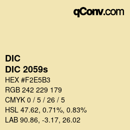 カラーコード: DIC - DIC 2059s | qconv.com