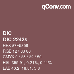 カラーコード: DIC - DIC 2242s | qconv.com