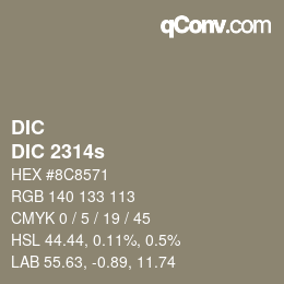 カラーコード: DIC - DIC 2314s | qconv.com