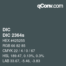 Color code: DIC - DIC 2364s | qconv.com