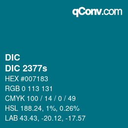 カラーコード: DIC - DIC 2377s | qconv.com