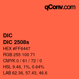 Color code: DIC - DIC 2508s | qconv.com