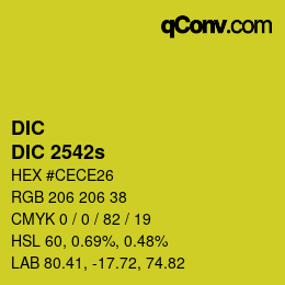 颜色代码: DIC - DIC 2542s | qconv.com