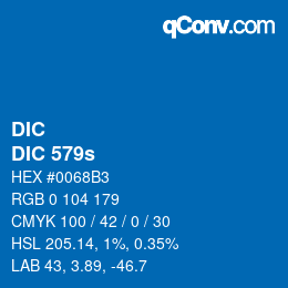 カラーコード: DIC - DIC 579s | qconv.com