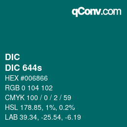カラーコード: DIC - DIC 644s | qconv.com