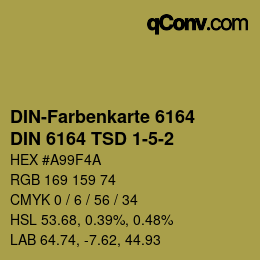 Code couleur: DIN-Farbenkarte 6164 - DIN 6164 TSD 1-5-2 | qconv.com