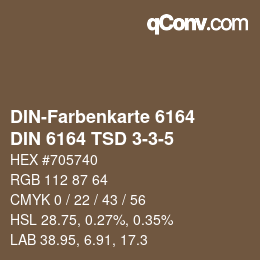 カラーコード: DIN-Farbenkarte 6164 - DIN 6164 TSD 3-3-5 | qconv.com