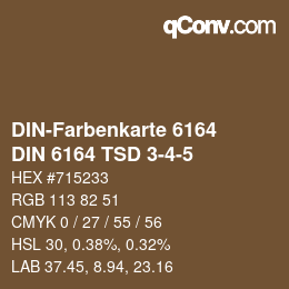 カラーコード: DIN-Farbenkarte 6164 - DIN 6164 TSD 3-4-5 | qconv.com