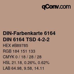 カラーコード: DIN-Farbenkarte 6164 - DIN 6164 TSD 4-2-2 | qconv.com