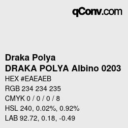 カラーコード: Draka Polya - DRAKA POLYA Albino 0203 | qconv.com