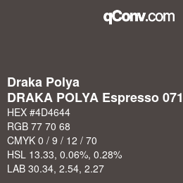 Código de color: Draka Polya - DRAKA POLYA Espresso 0711 | qconv.com