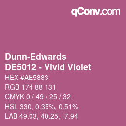 Color code: Dunn-Edwards - DE5012 - Vivid Violet | qconv.com