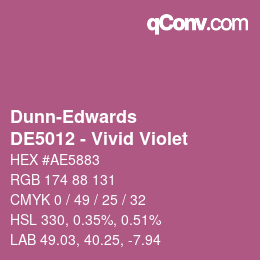 Color code: Dunn-Edwards - DE5012 - Vivid Violet | qconv.com