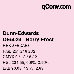 カラーコード: Dunn-Edwards - DE5029 - Berry Frost | qconv.com