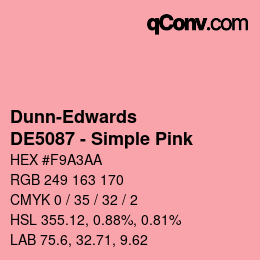 カラーコード: Dunn-Edwards - DE5087 - Simple Pink | qconv.com