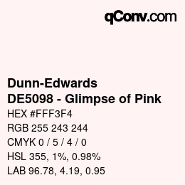 Código de color: Dunn-Edwards - DE5098 - Glimpse of Pink | qconv.com