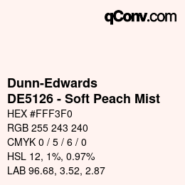 Color code: Dunn-Edwards - DE5126 - Soft Peach Mist | qconv.com