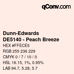 カラーコード: Dunn-Edwards - DE5140 - Peach Breeze | qconv.com