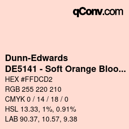 カラーコード: Dunn-Edwards - DE5141 - Soft Orange Bloom | qconv.com