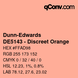カラーコード: Dunn-Edwards - DE5143 - Discreet Orange | qconv.com