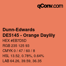 Code couleur: Dunn-Edwards - DE5145 - Orange Daylily | qconv.com