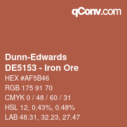 カラーコード: Dunn-Edwards - DE5153 - Iron Ore | qconv.com