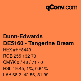 カラーコード: Dunn-Edwards - DE5160 - Tangerine Dream | qconv.com