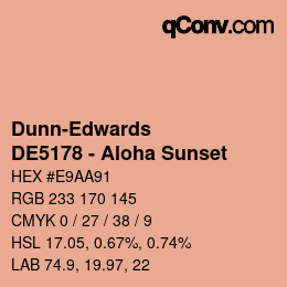カラーコード: Dunn-Edwards - DE5178 - Aloha Sunset | qconv.com