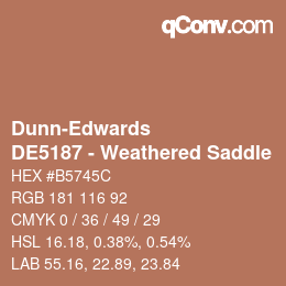 カラーコード: Dunn-Edwards - DE5187 - Weathered Saddle | qconv.com