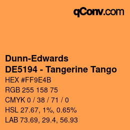 Color code: Dunn-Edwards - DE5194 - Tangerine Tango | qconv.com