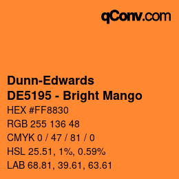 カラーコード: Dunn-Edwards - DE5195 - Bright Mango | qconv.com