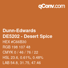 カラーコード: Dunn-Edwards - DE5202 - Desert Spice | qconv.com
