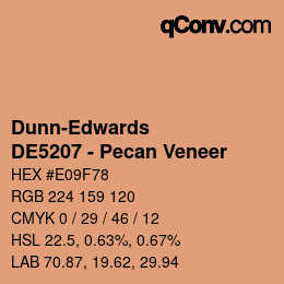 カラーコード: Dunn-Edwards - DE5207 - Pecan Veneer | qconv.com