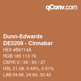 カラーコード: Dunn-Edwards - DE5209 - Cinnabar | qconv.com