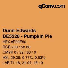 カラーコード: Dunn-Edwards - DE5228 - Pumpkin Pie | qconv.com