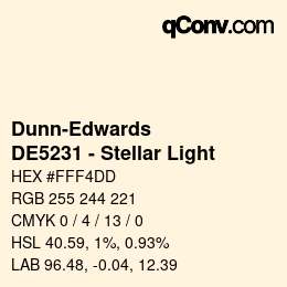 Color code: Dunn-Edwards - DE5231 - Stellar Light | qconv.com