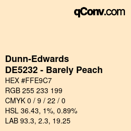 Code couleur: Dunn-Edwards - DE5232 - Barely Peach | qconv.com