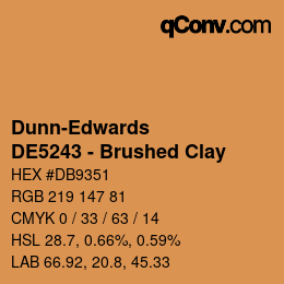 Color code: Dunn-Edwards - DE5243 - Brushed Clay | qconv.com