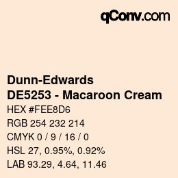 Color code: Dunn-Edwards - DE5253 - Macaroon Cream | qconv.com
