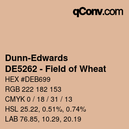カラーコード: Dunn-Edwards - DE5262 - Field of Wheat | qconv.com