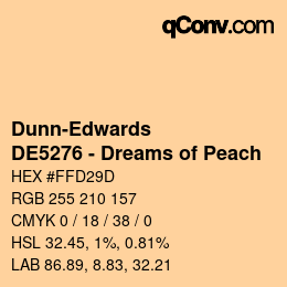 カラーコード: Dunn-Edwards - DE5276 - Dreams of Peach | qconv.com