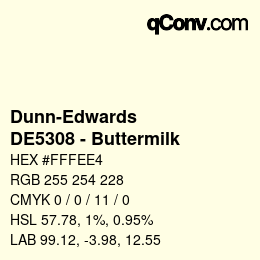 カラーコード: Dunn-Edwards - DE5308 - Buttermilk | qconv.com