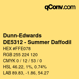 カラーコード: Dunn-Edwards - DE5312 - Summer Daffodil | qconv.com