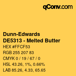 Color code: Dunn-Edwards - DE5313 - Melted Butter | qconv.com